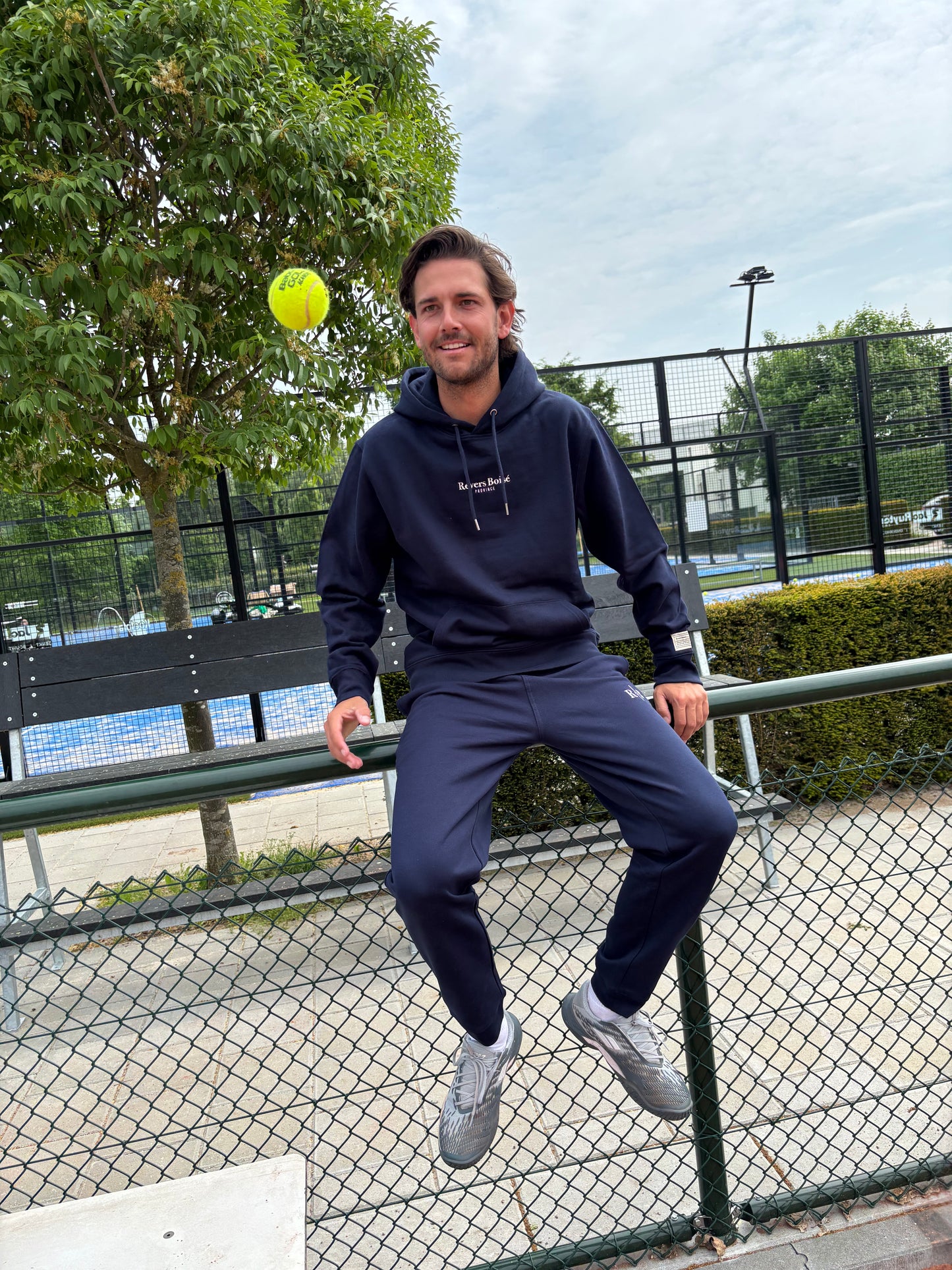 Blauwe hoodie met capuchon