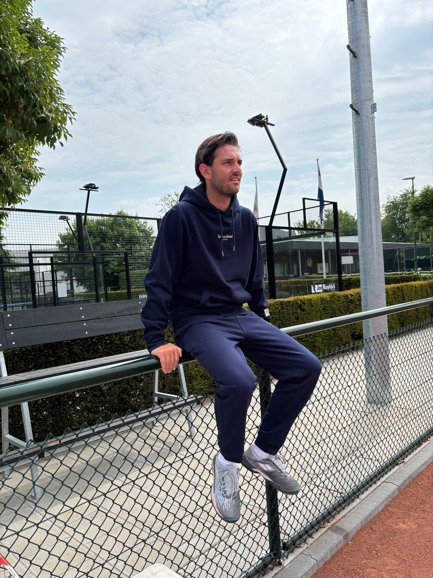 Blauwe hoodie met capuchon