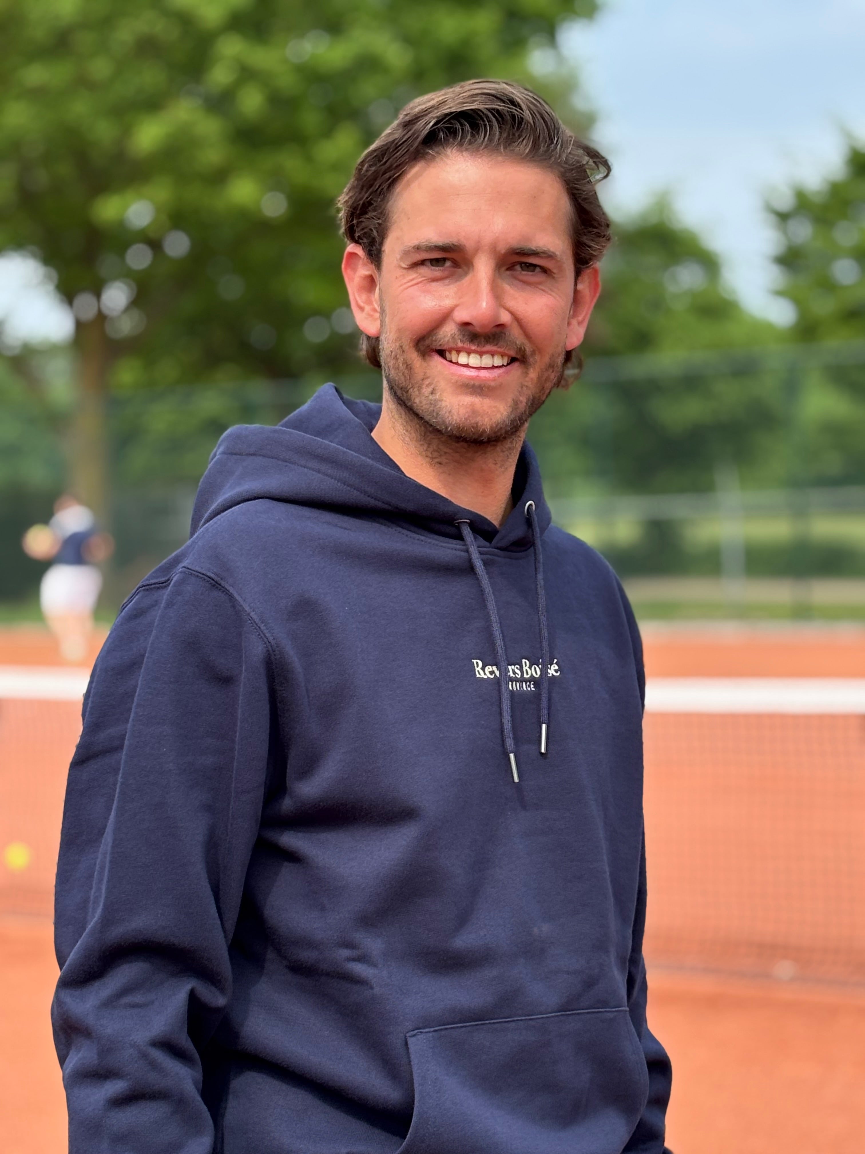 Blauwe hoodie met capuchon