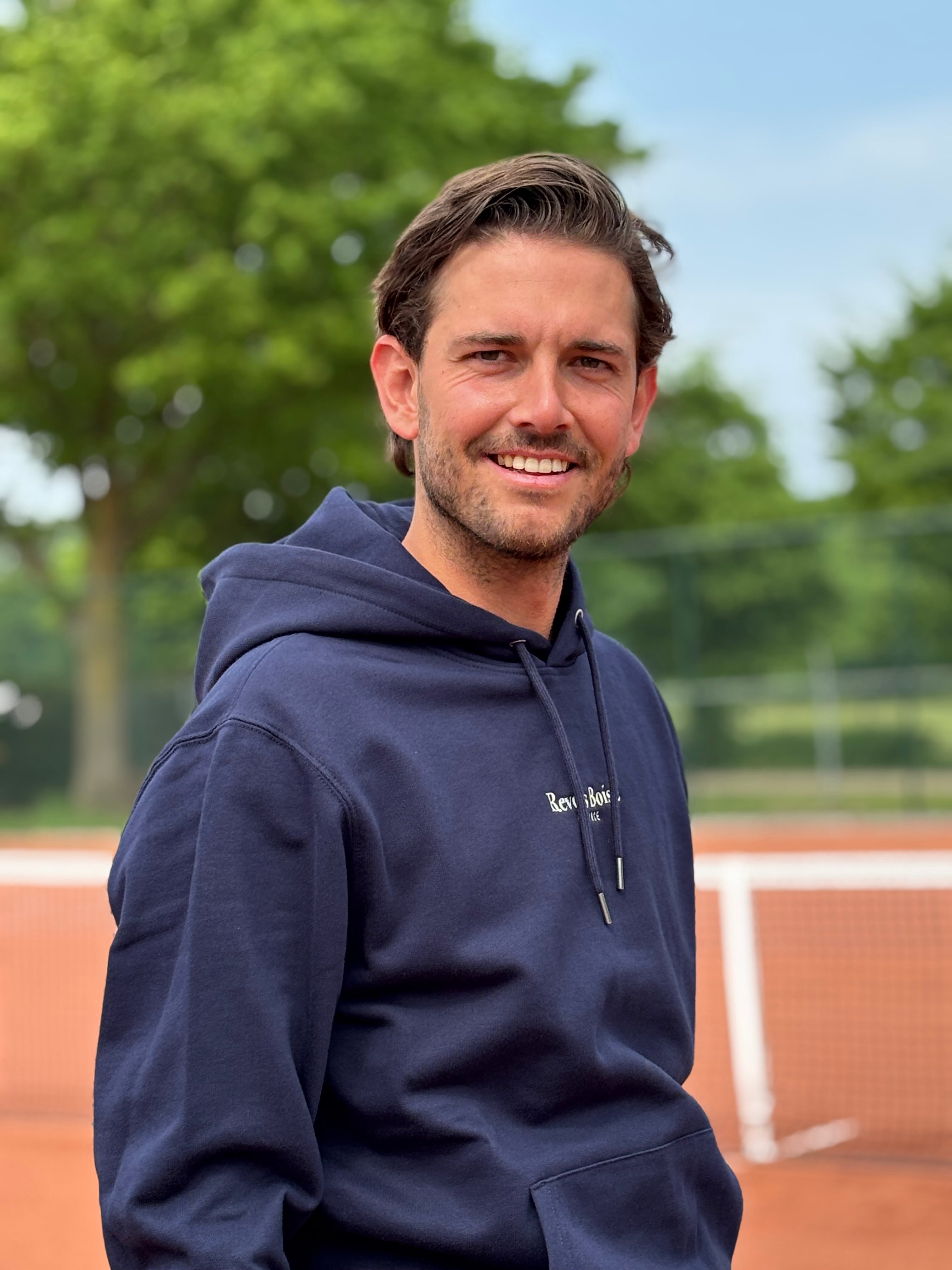 Blauwe hoodie met capuchon